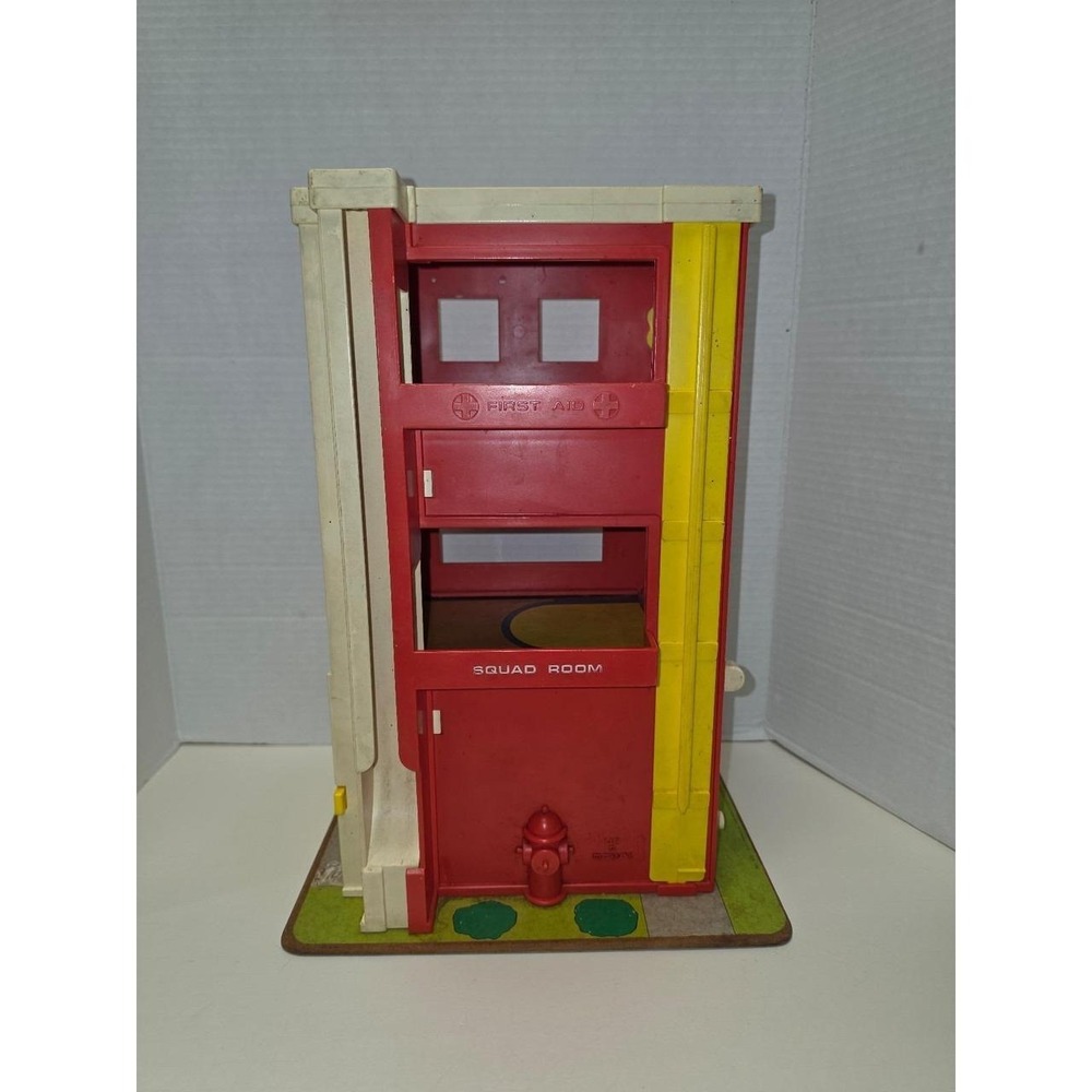 vintage 1973 Playskool #470 Rescue Center fire station playset